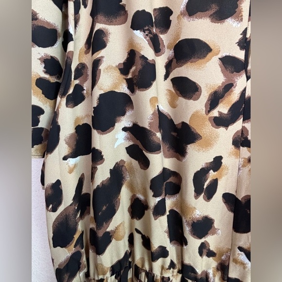COPY - Ashley Stewart Leopard Animal Print Belted Waist Pleated Chiffon Dress 2… - Picture 10 of 13